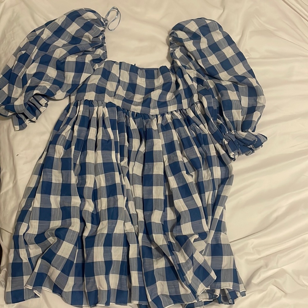 Blue and white gingham dress in a size small from Mable.